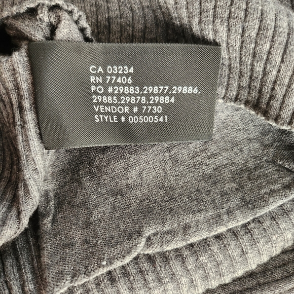 Club Monaco XS cashmere cotton blend ribbed cardigan, gray - Picture 9 of 10